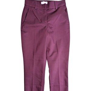H&M Burgundy Purple Plum Tapered Leg Casual Reinforced Dress Pants Women's Sz 2
